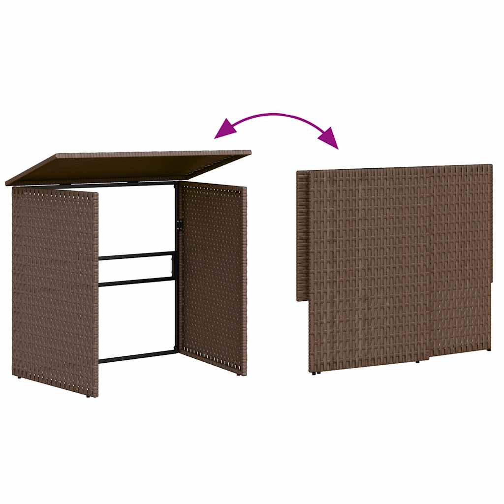 vidaXL Gartensofa in L-Form mit Tisch und Kissen Braun Poly Rattan