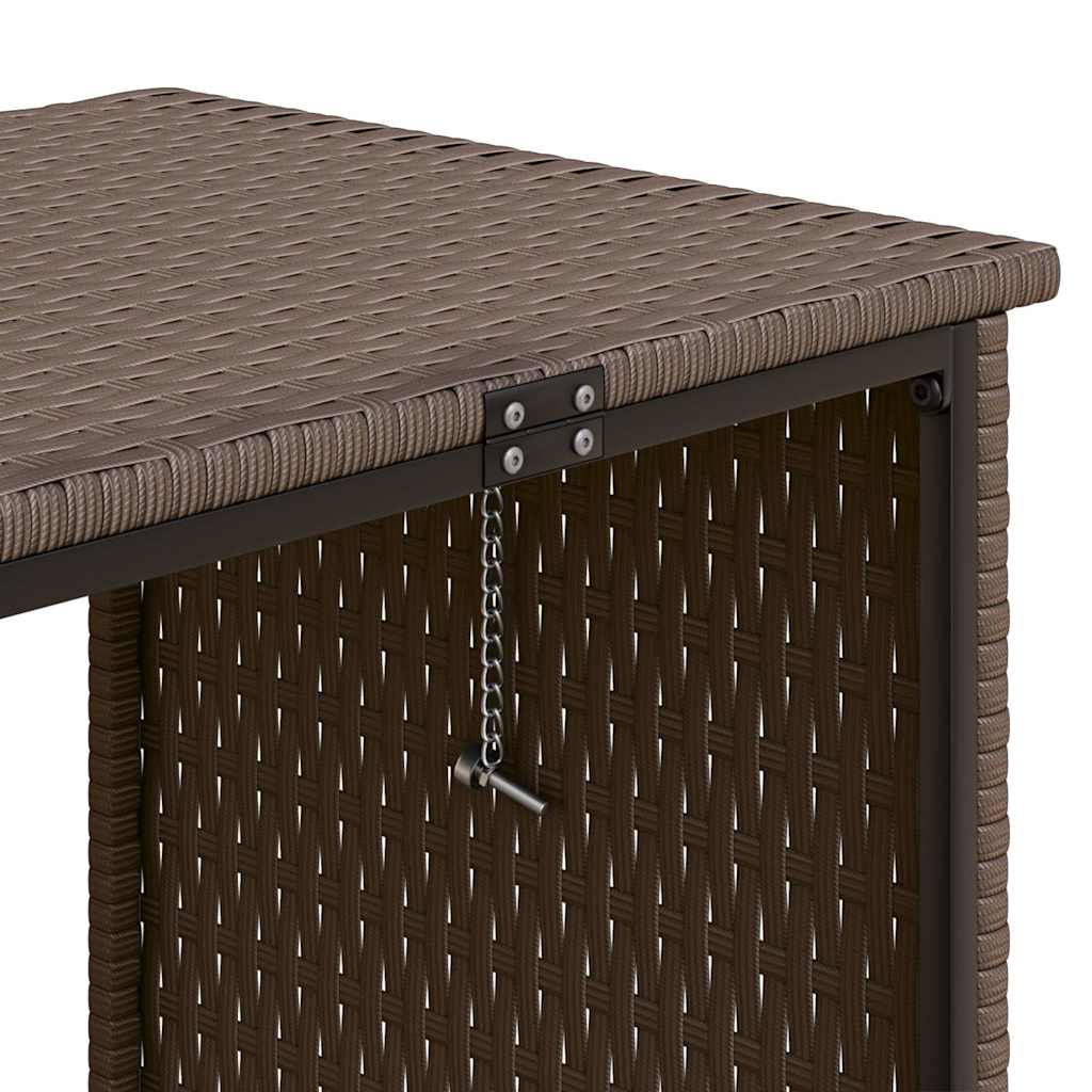 vidaXL Gartensofa in L-Form mit Tisch und Kissen Braun Poly Rattan