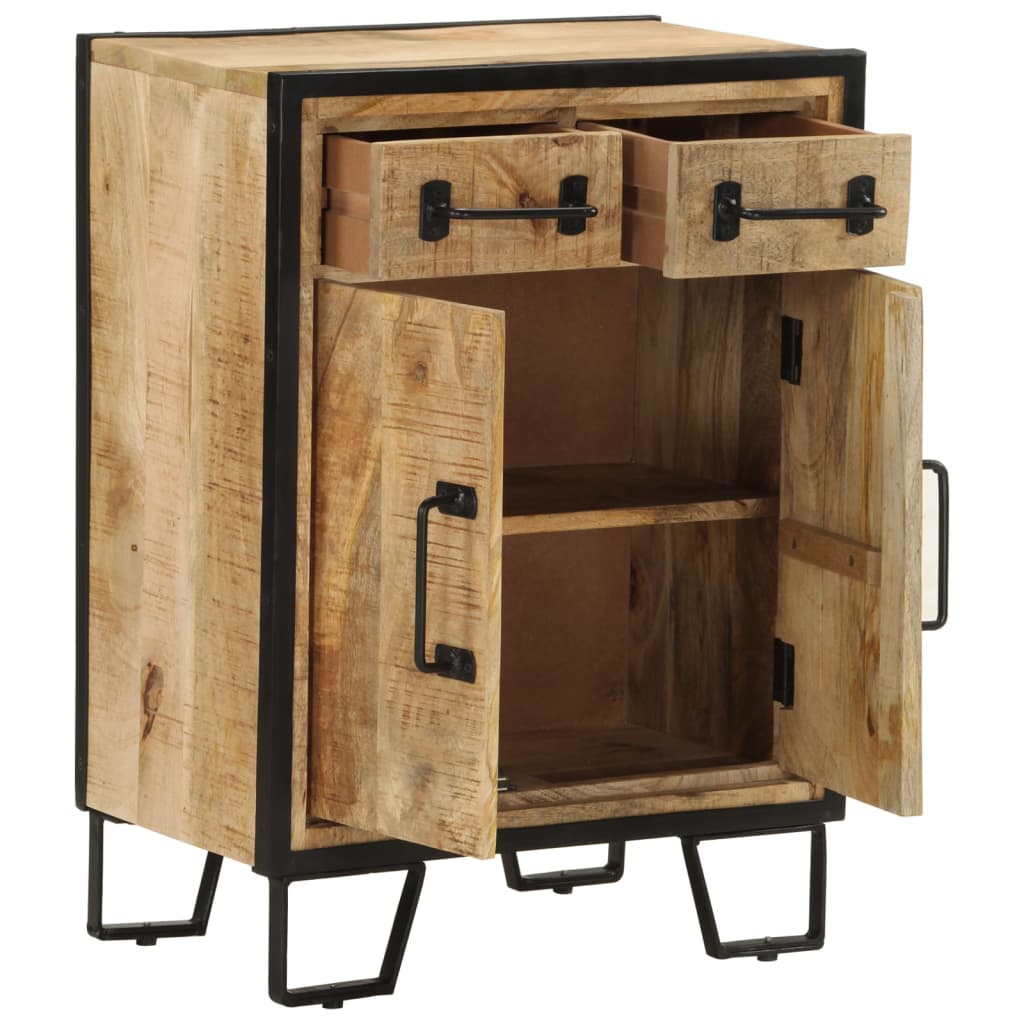 vidaXL Sideboard mit 2 Schubladen 53x31x72 cm Massivholz Mango & Eisen