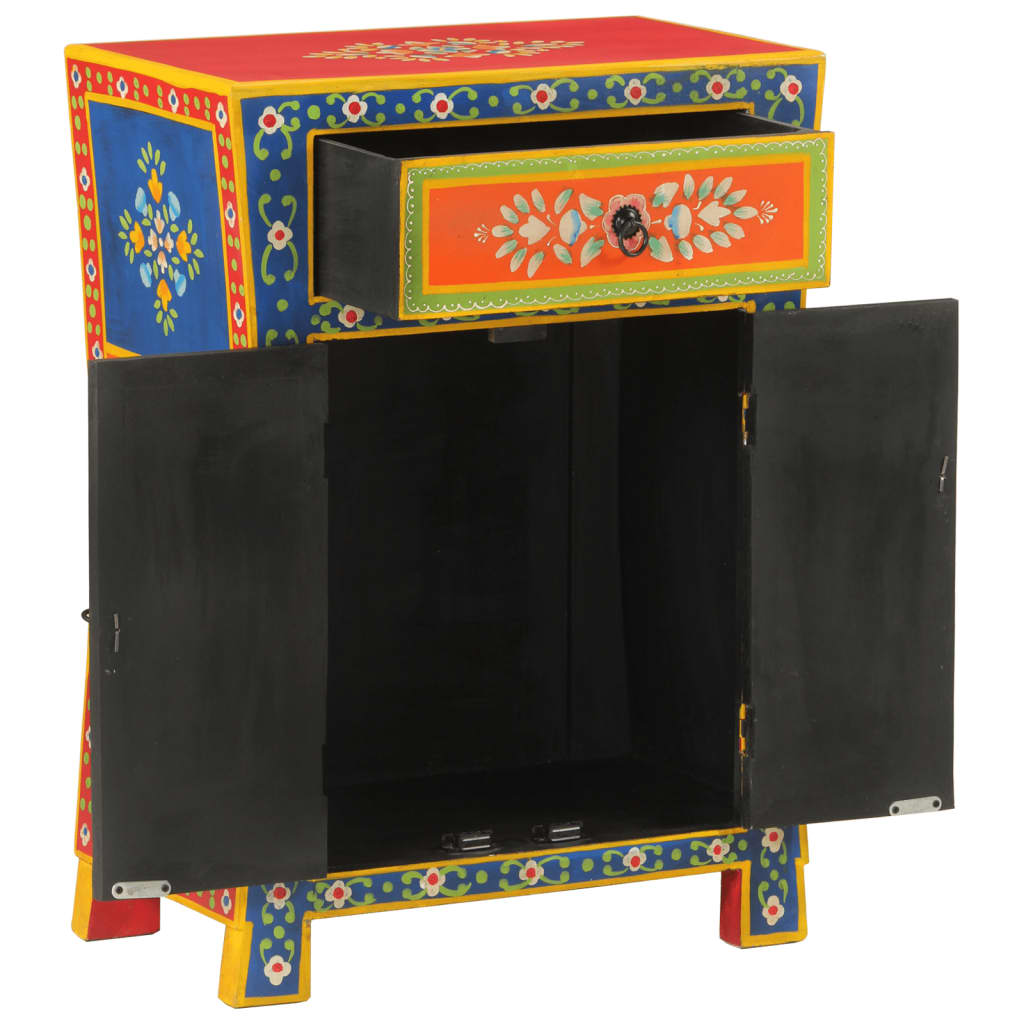vidaXL Sideboard Handbemalt 54x30x74 cm Massivholz Mango