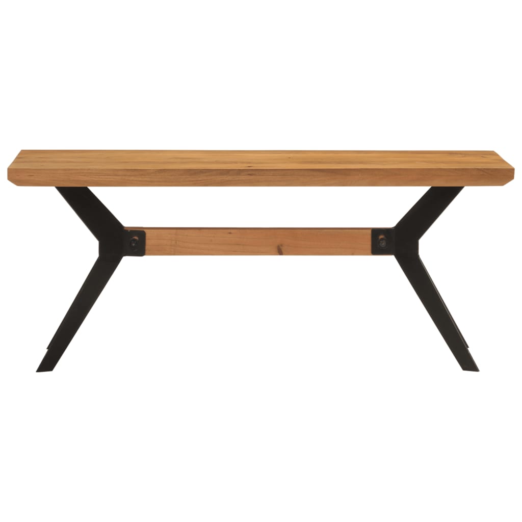vidaXL Esszimmerbank 110x40x46 cm Massivholz Akazie und Stahl