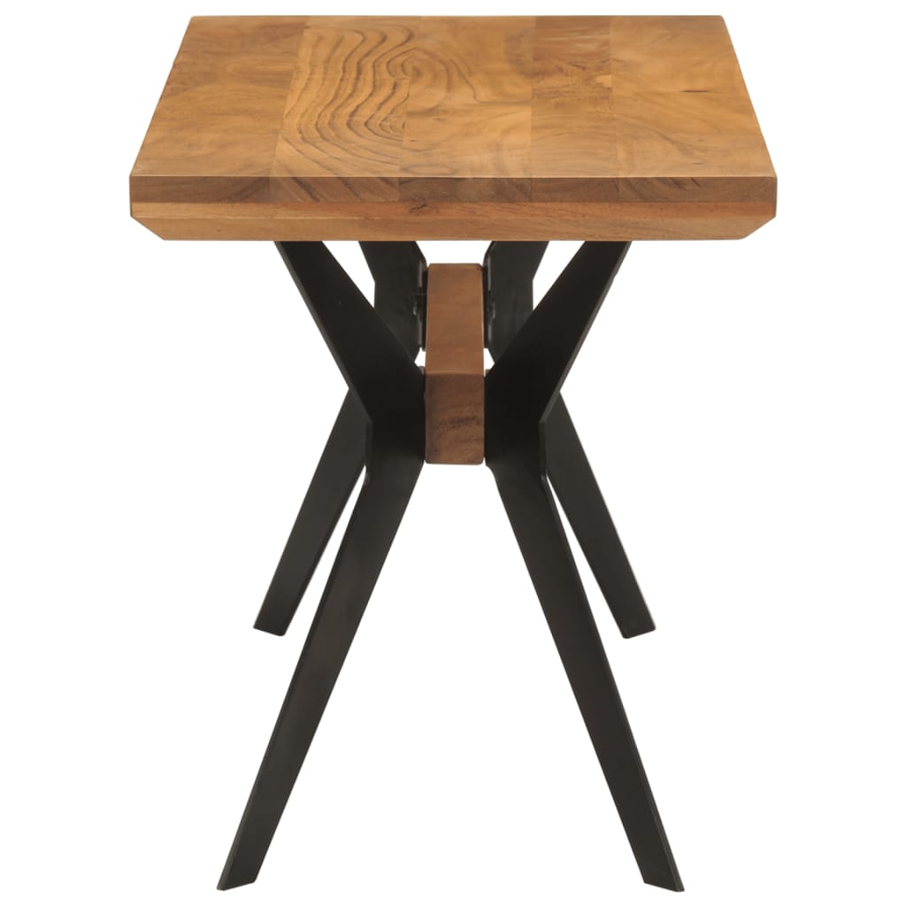 vidaXL Esszimmerbank 110x40x46 cm Massivholz Akazie und Stahl