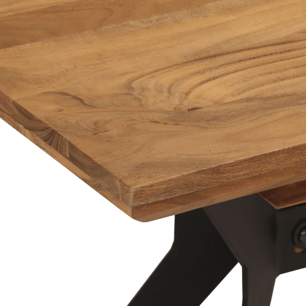 vidaXL Esszimmerbank 110x40x46 cm Massivholz Akazie und Stahl