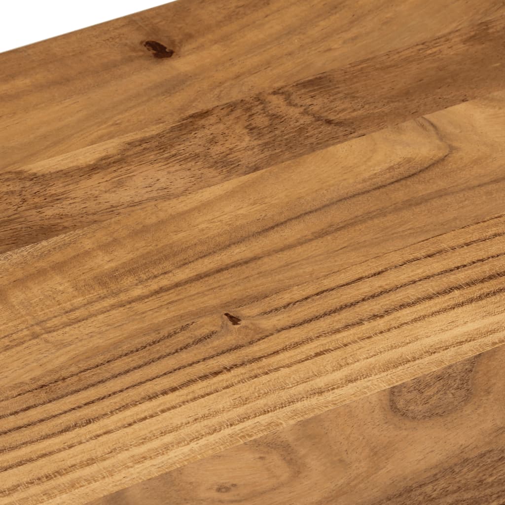 vidaXL Esszimmerbank 110x40x46 cm Massivholz Akazie und Stahl
