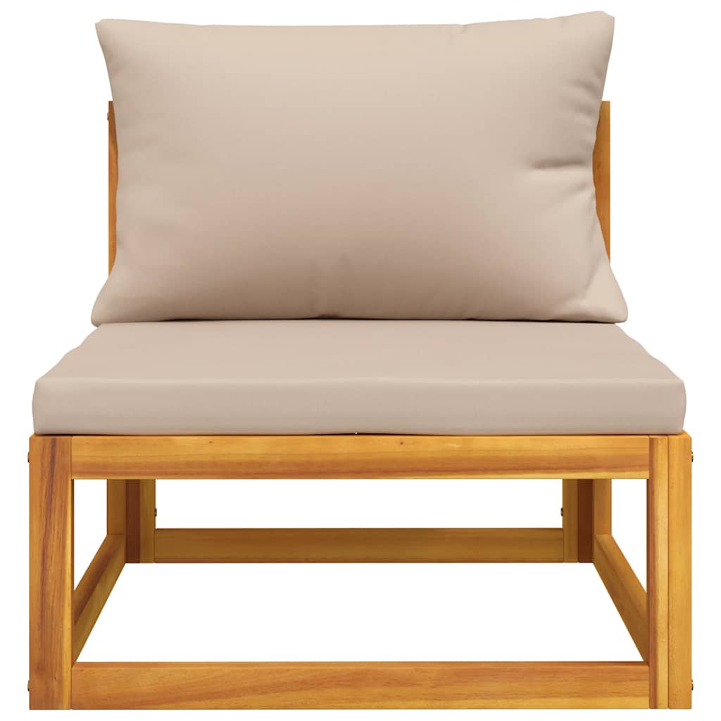 vidaXL 3-tlg. Garten-Lounge-Set mit Kissen Massivholz Akazie