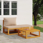 vidaXL 3-tlg. Garten-Lounge-Set mit Kissen Massivholz Akazie