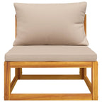 vidaXL Garten-Mittelsofa mit Taupe Kissen Massivholz Akazie