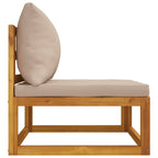 vidaXL Garten-Mittelsofa mit Taupe Kissen Massivholz Akazie