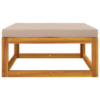 vidaXL Gartenhocker mit Kissen Taupe Massivholz Akazie
