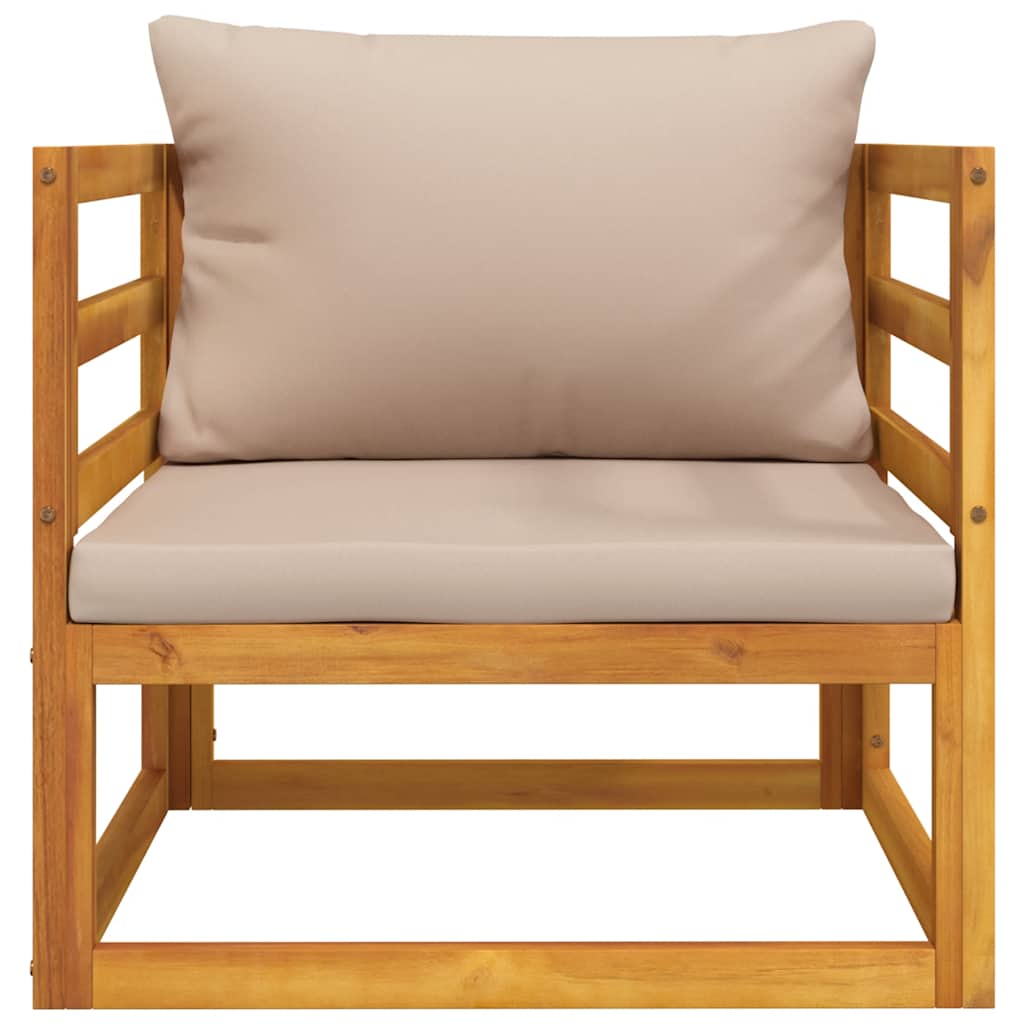 vidaXL Gartensessel mit Kissen Taupe Massivholz Akazie