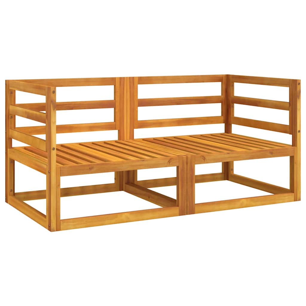 vidaXL Modular-Ecksofas 2 Stk. mit Hellgrauen Kissen Massivholz Akazie