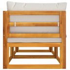 vidaXL Modular-Ecksofas 2 Stk. mit Hellgrauen Kissen Massivholz Akazie