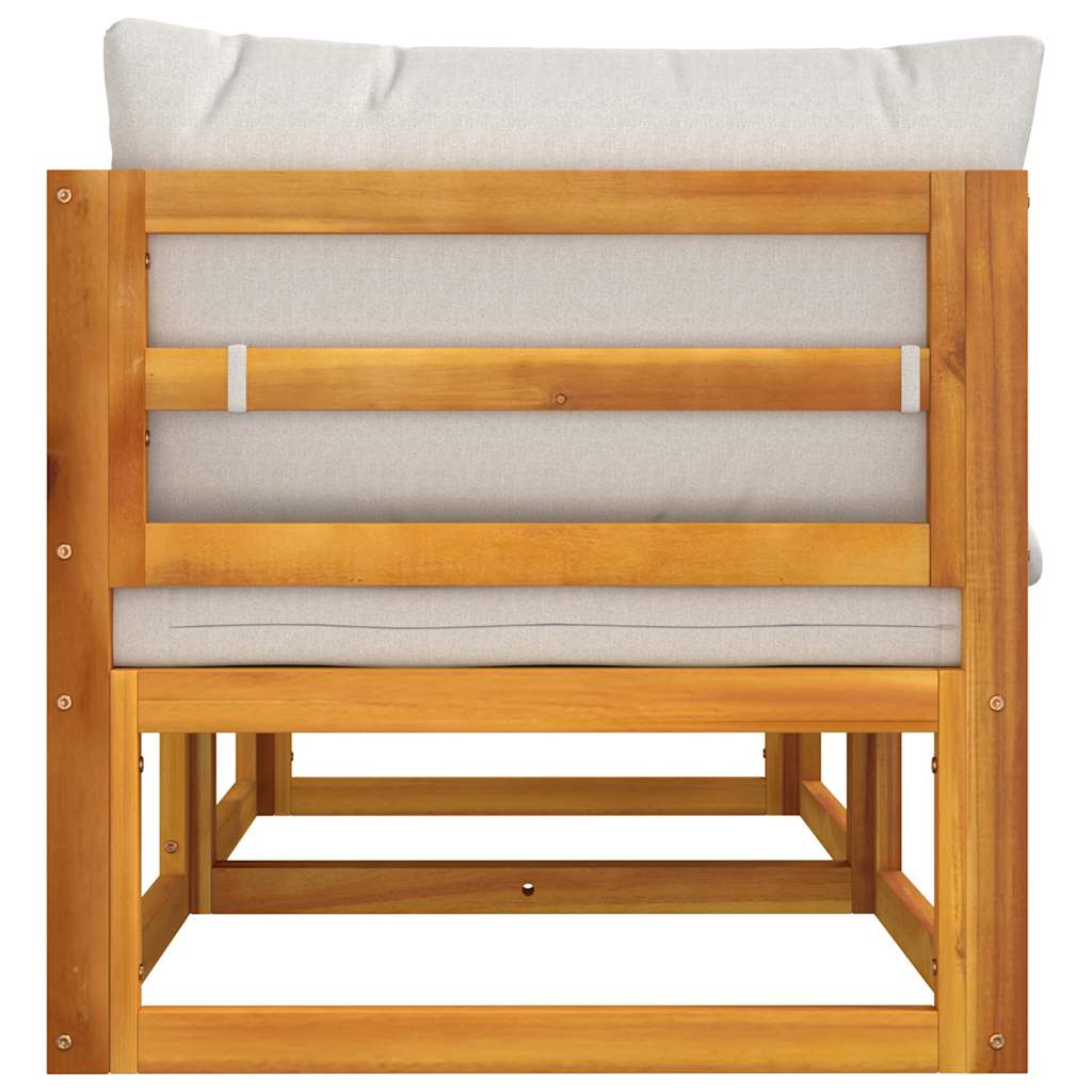vidaXL Modular-Ecksofas 2 Stk. mit Hellgrauen Kissen Massivholz Akazie