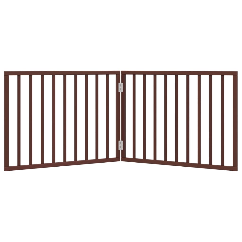 vidaXL 2-tlg. Hundetor Faltbar Braun 160 cm Pappelholz