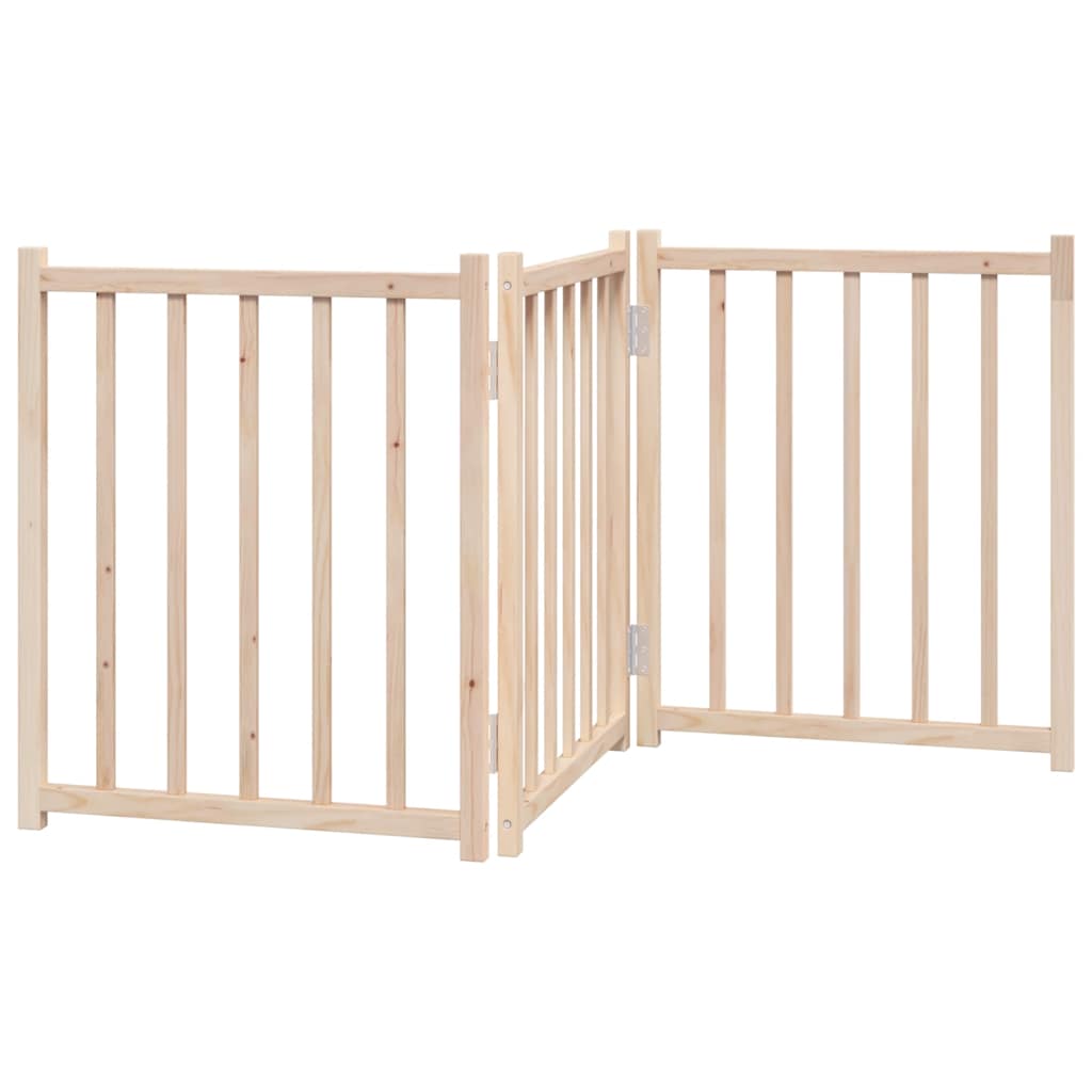 vidaXL 3-tlg. Hundetor Faltbar 150 cm Massivholz Tanne