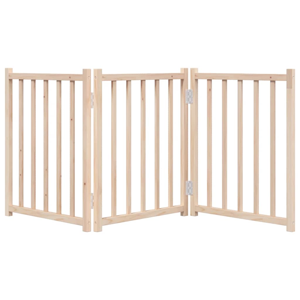 vidaXL 3-tlg. Hundetor Faltbar 150 cm Massivholz Tanne