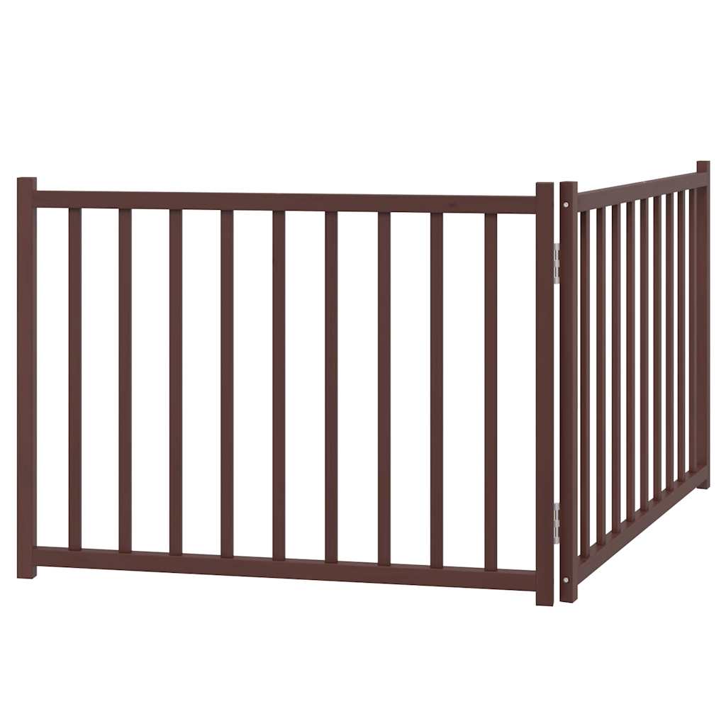 vidaXL 2-tlg. Hundetor Faltbar Braun Eiche 160 cm Massivholz Tanne