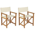 vidaXL Regiestühle 2 Stk. Klappbar Creme Massivholz Teak