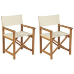 vidaXL Regiestühle 2 Stk. Klappbar Creme Massivholz Teak