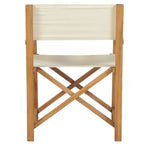 vidaXL Regiestühle 2 Stk. Klappbar Creme Massivholz Teak
