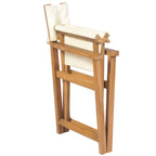 vidaXL Regiestühle 2 Stk. Klappbar Creme Massivholz Teak