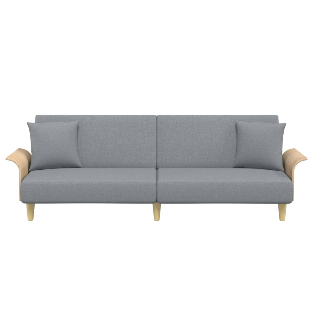 vidaXL Schlafsofa mit Armlehnen Hellgrau Stoff