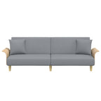 vidaXL Schlafsofa mit Armlehnen Hellgrau Stoff