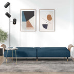 vidaXL Schlafsofa mit Getränkehaltern Blau Samt