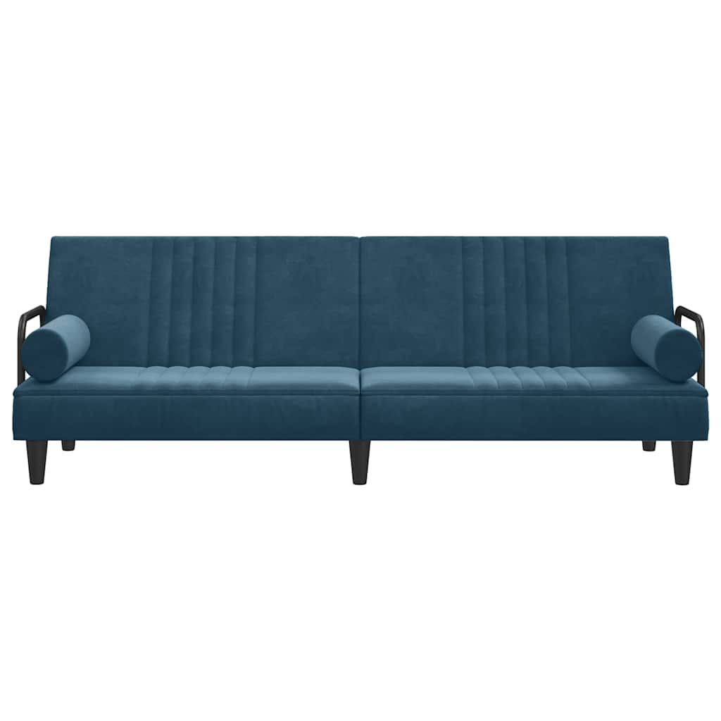 vidaXL Schlafsofa mit Armlehnen Blau Samt