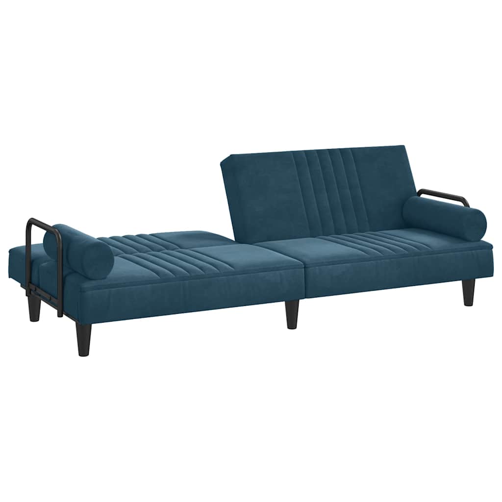 vidaXL Schlafsofa mit Armlehnen Blau Samt