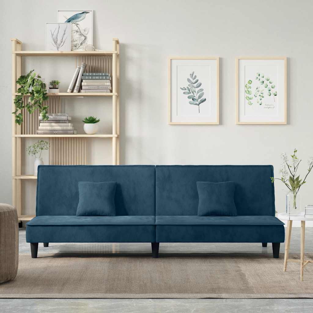vidaXL Schlafsofa Blau Samt