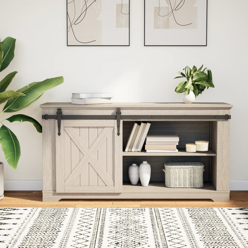 vidaXL Mini Schiebetürbeschlag Set für Schranktüren 122 cm Carbonstahl