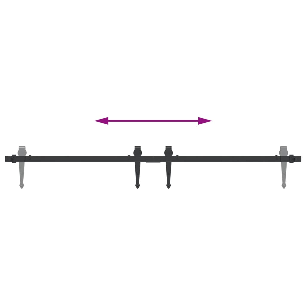 vidaXL Mini Schiebetürbeschlag Set für Schranktüren 122 cm Carbonstahl