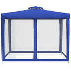 vidaXL Pavillon mit Doppeldach Blau 3x3x2,68 m Stoff