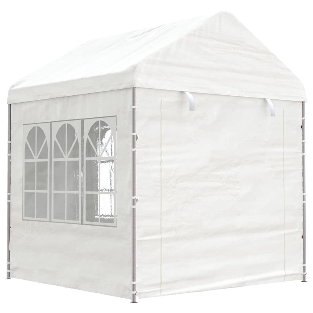 vidaXL Pavillon mit Dach Weiß 2,28x2,23x2,69 m Polyethylen