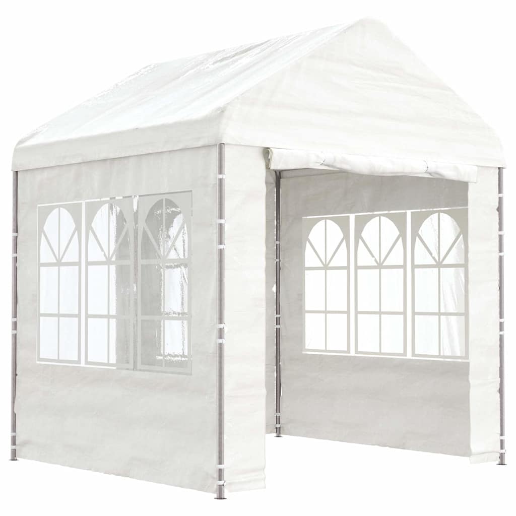 vidaXL Pavillon mit Dach Weiß 2,28x2,23x2,69 m Polyethylen
