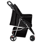 vidaXL Hundewagen Faltbar Schwarz 80x46x98 cm Oxford-Gewebe