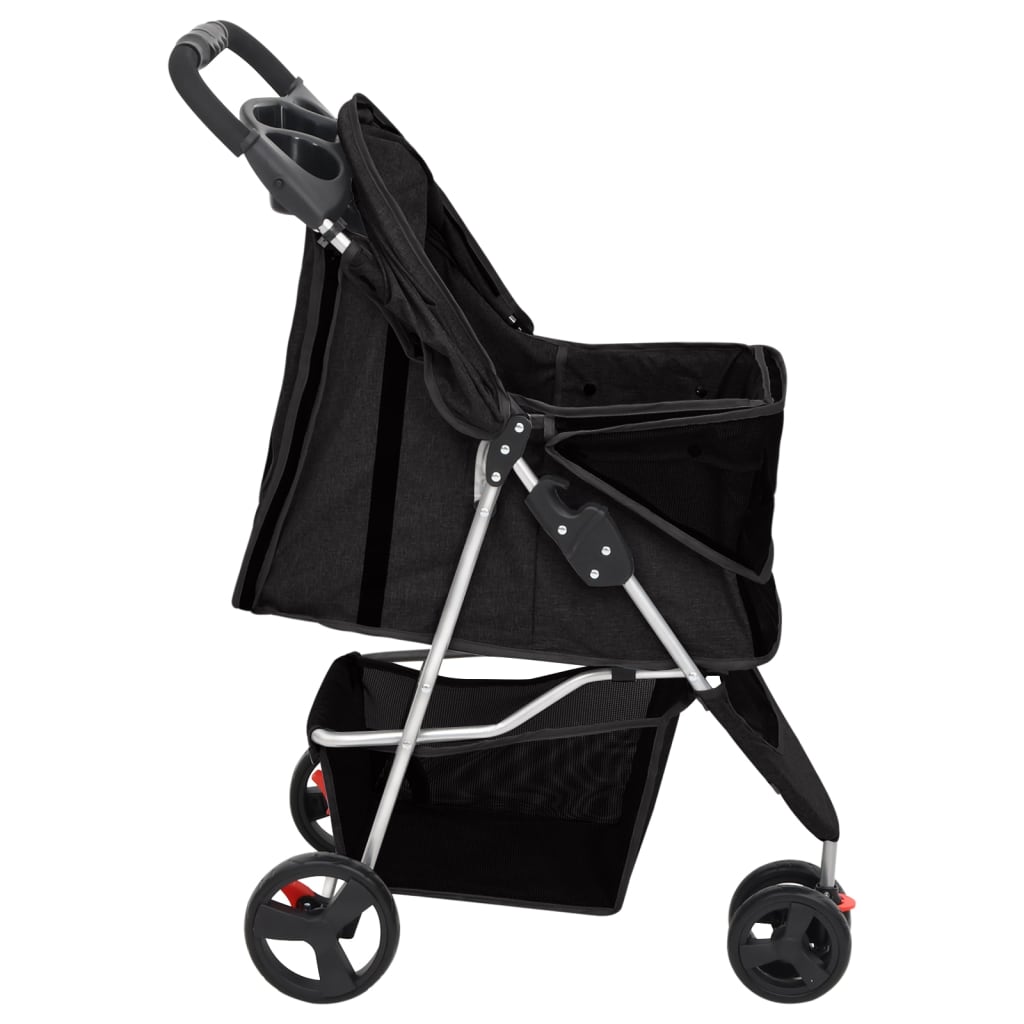 vidaXL Hundewagen Faltbar Schwarz 80x46x98 cm Oxford-Gewebe