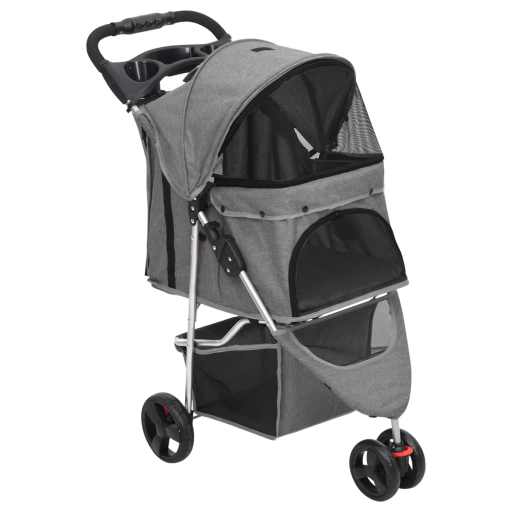 vidaXL Hundewagen Faltbar Schwarz 80x46x98 cm Oxford-Gewebe