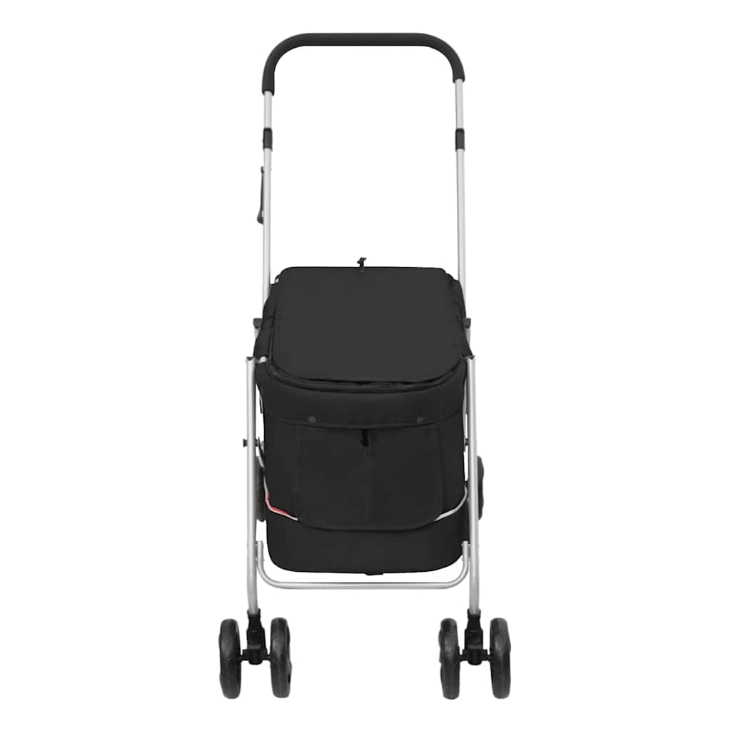 vidaXL Hundewagen Faltbar Schwarz 100x49x96 cm Leinenstoff