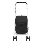 vidaXL Hundewagen Faltbar Schwarz 100x49x96 cm Leinenstoff
