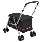 vidaXL Hundewagen Faltbar Schwarz 100x49x96 cm Leinenstoff