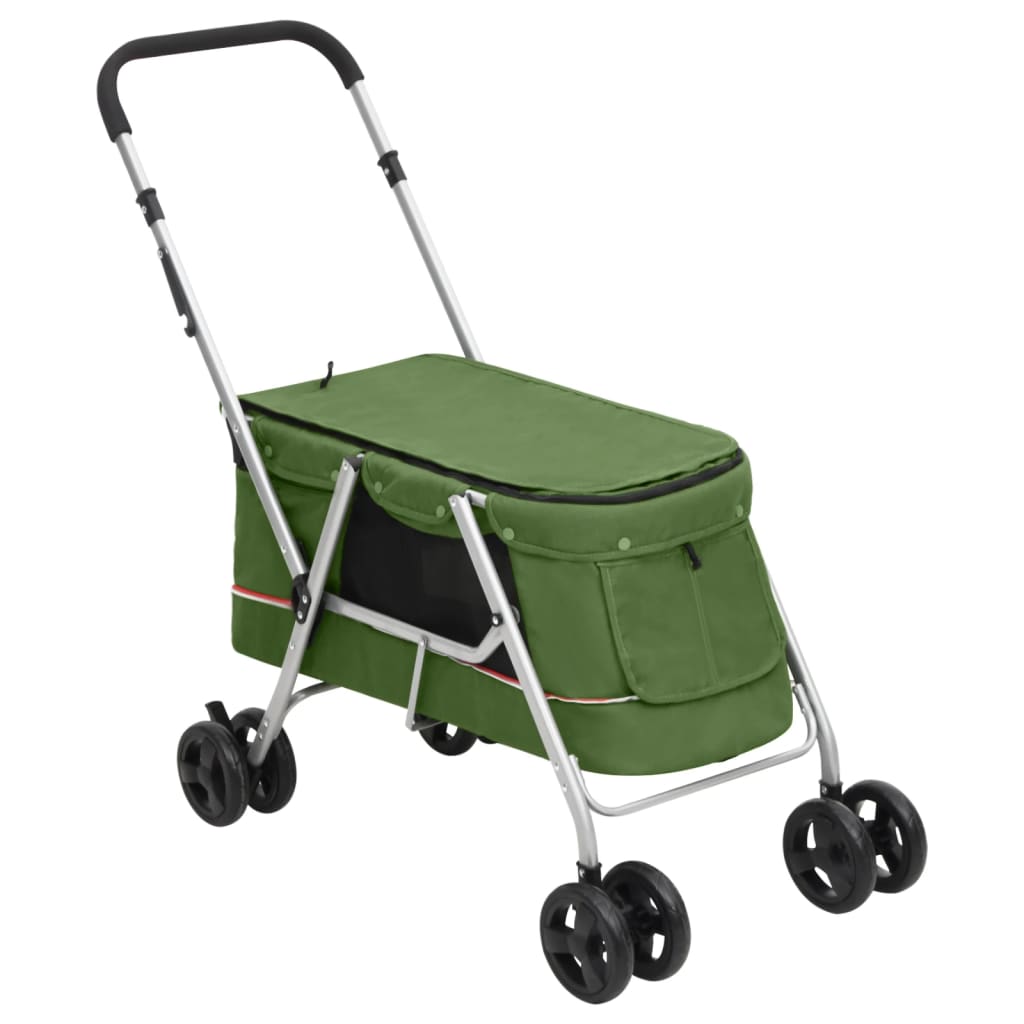 vidaXL Hundewagen Faltbar Schwarz 100x49x96 cm Leinenstoff