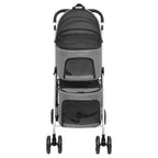 vidaXL Hundewagen für 2 Hunde Faltbar Grau 83x48x97 cm Oxford-Gewebe
