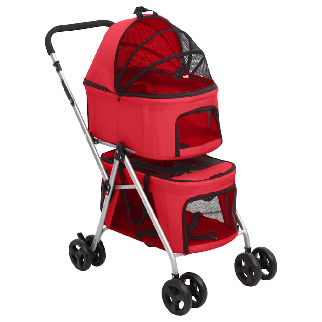 vidaXL Hundewagen für 2 Hunde Faltbar Grau 83x48x97 cm Oxford-Gewebe