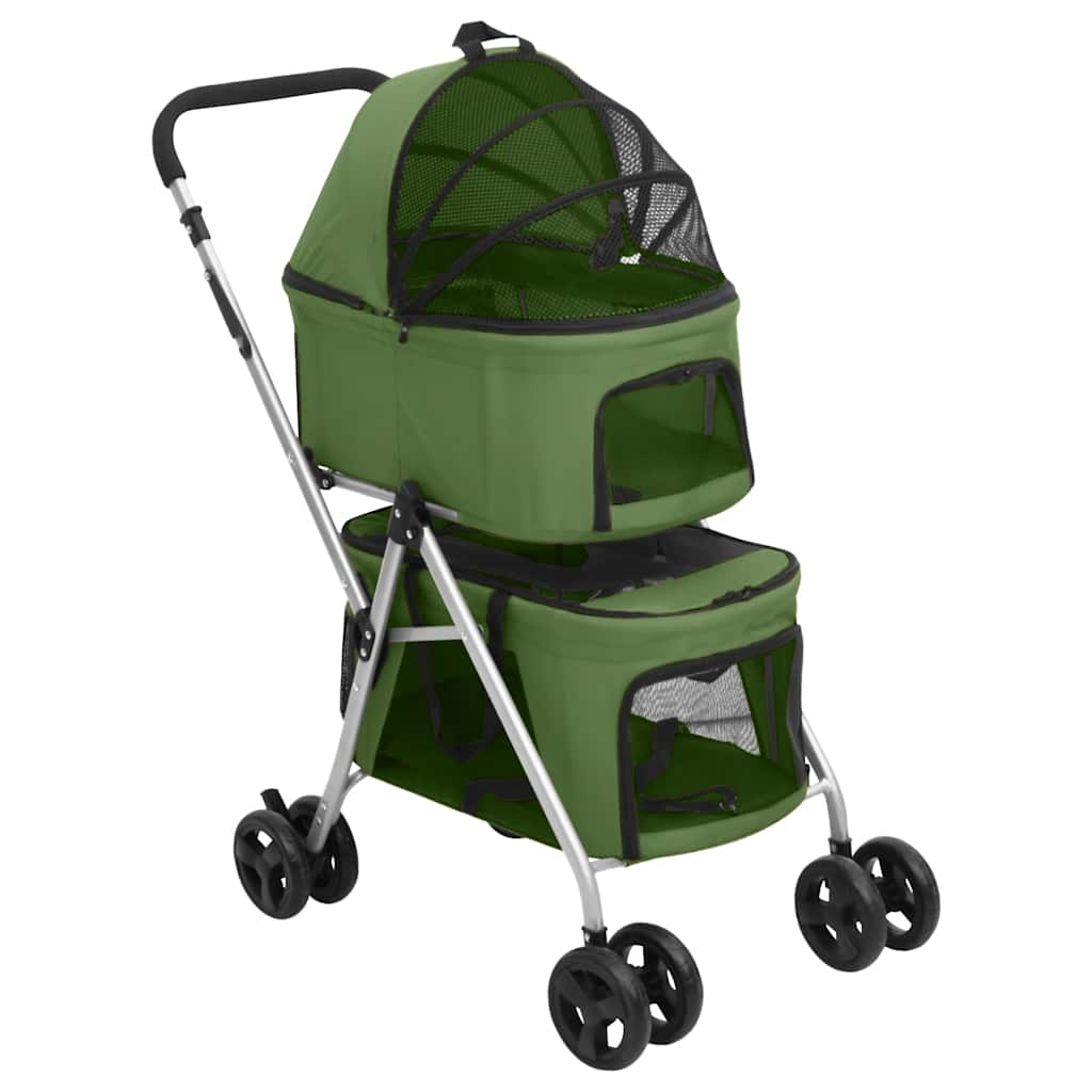 vidaXL Hundewagen für 2 Hunde Faltbar Grau 83x48x97 cm Oxford-Gewebe