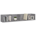 vidaXL CD-Wandregal Grau Sonoma 100x18x18 cm Holzwerkstoff