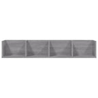 vidaXL CD-Wandregal Grau Sonoma 100x18x18 cm Holzwerkstoff