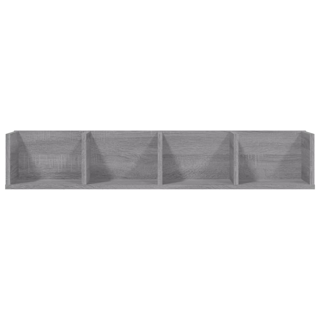 vidaXL CD-Wandregal Grau Sonoma 100x18x18 cm Holzwerkstoff