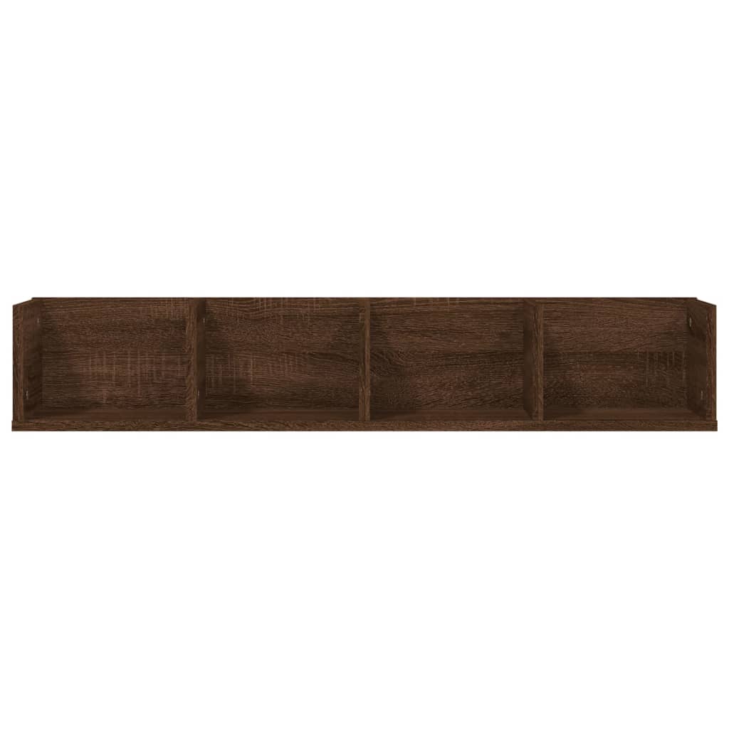 vidaXL CD-Wandregal Braun Eichen-Optik 100x18x18 cm Holzwerkstoff